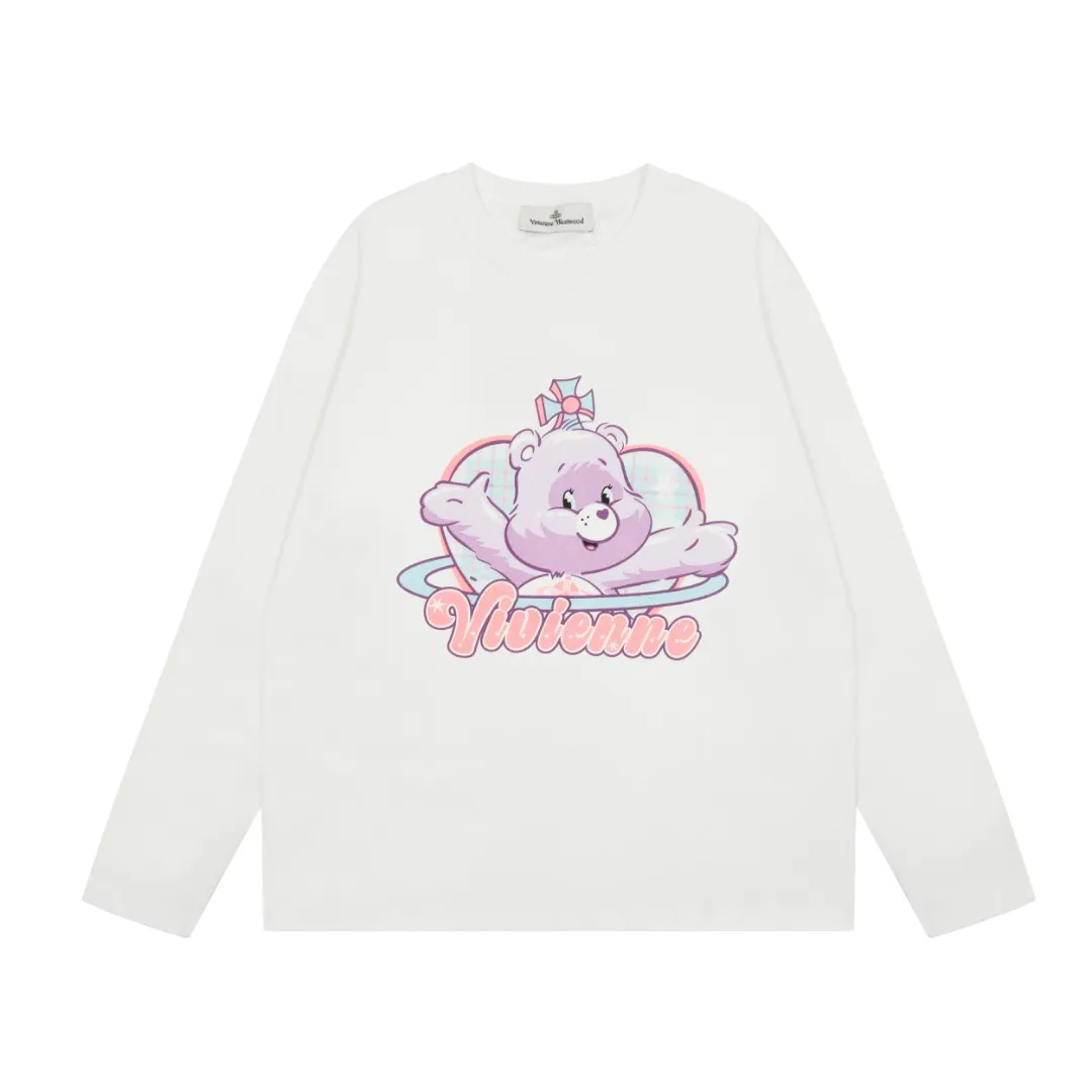 vivienne west wood Vivienne Bear Cartoon Long Sleeves Simple and fashionable, very practical for wearing inside and outside Size: S M L Uniform color